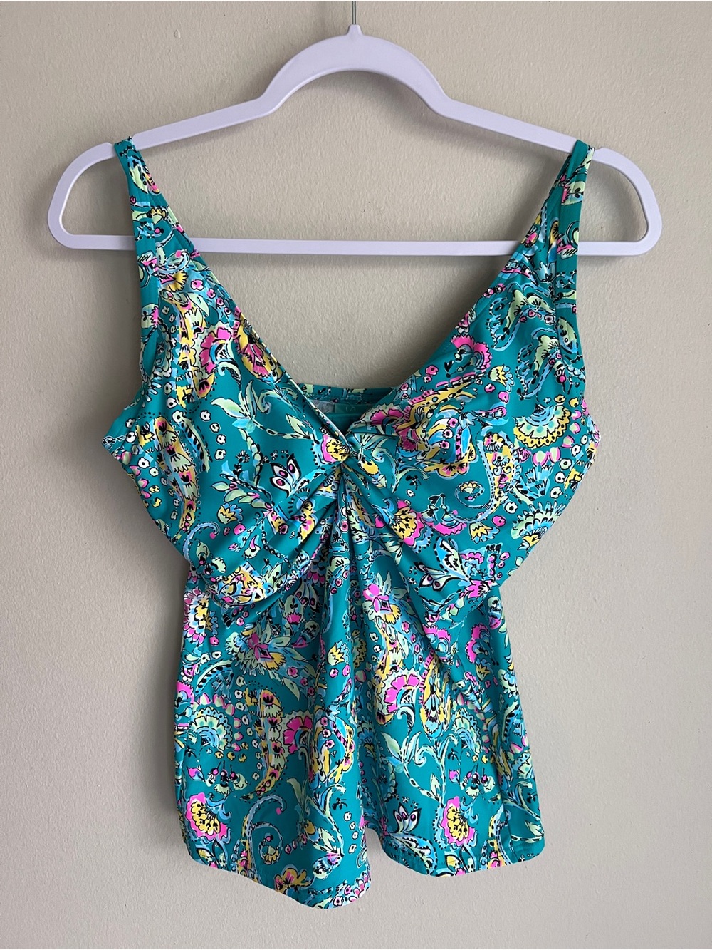 Sunsets Forever Tankini Top 34D Underwire California Paradise Paisley Floral